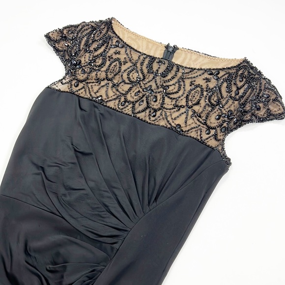 Tadashi Collection Beaded Long Maxi Formal Black Dress - Picture 9 of 16